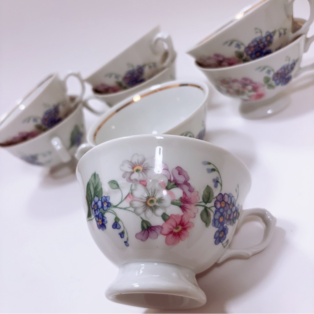8 WALBRZYCH Poland Garland Tea Coffee Cups excellent! Made in Poland